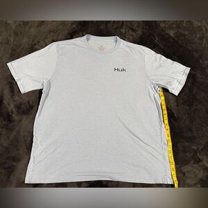Huk Light Gray Short Sleeve Logo Tee